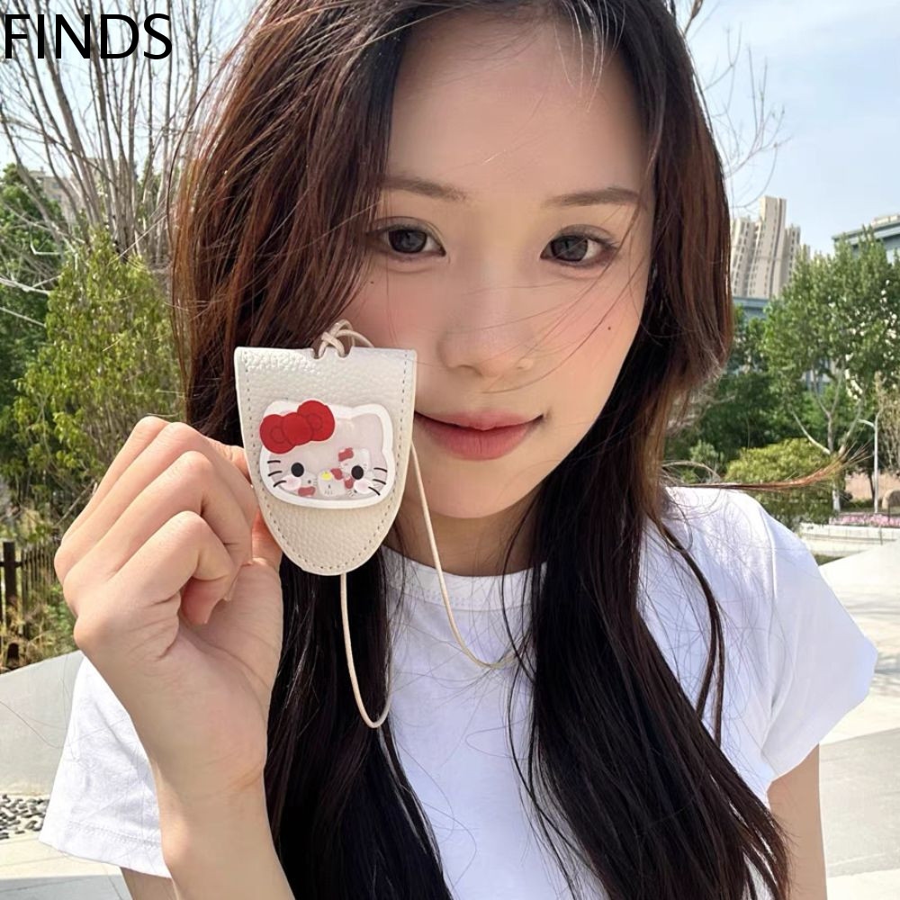 FINDS Pu กล่องใส่แว่นตา, กระเป๋าใส่แว่นตาแขวนคออเนกประสงค์สีลูกกวาด, อุปกรณ์ป้องกันแว่นตาการ์ตูนน้ําหนักเบา Kitty Cat แว่นกันแดดคลิปนักเรียน