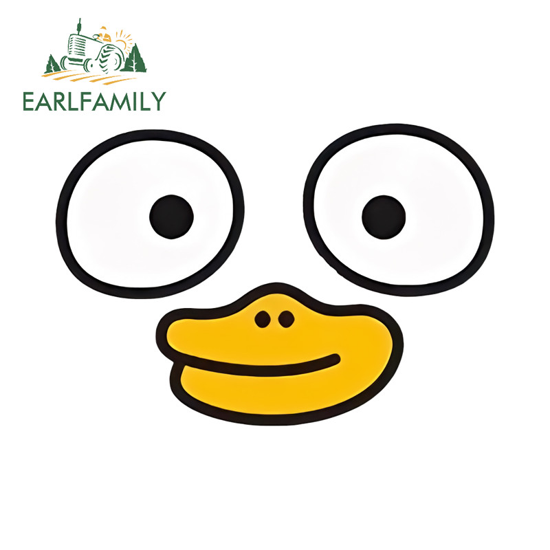 EARLFAMILY Duckyo Friends สติกเกอร์รถอารมณ์ขันที่น่าสนใจรถเข็นตู้เย็นแล็ปท็อปรถจักรยานยนต์ไวนิล Decal น่ารักบุคลิกภาพกันน้ํารถจัดแต่งทรงผม