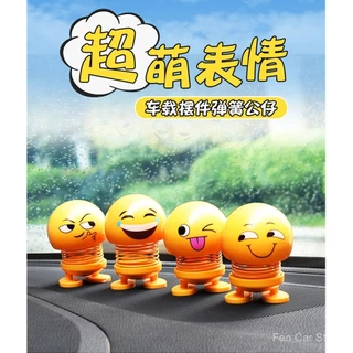 ของตกแต่งภายในรถยนต์ ตุ๊กตารถยนต์ตลก หัวสั่น อิโมจิ ไอเดียสร้างสรรค์ขนาดเล็ก อุปกรณ์รถยนต์