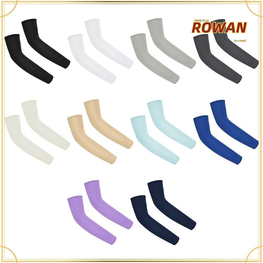 ROWANTH ปลอกแขนสําหรับเด็ก, ปลอกแขนสีทึบยืดหยุ่น, กันแดด UV กันแดดเด็กผู้หญิง