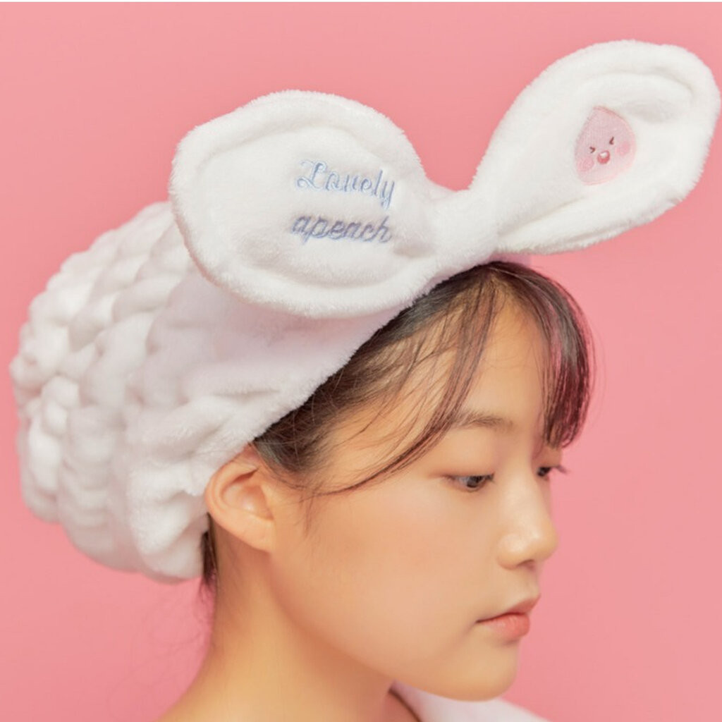 🍑พร้อมส่ง Apeach Lovely Hair Turban - White ผ้าโพกหัว/ ผ้าคลุมหัว /ที่คาดผม เอพีช