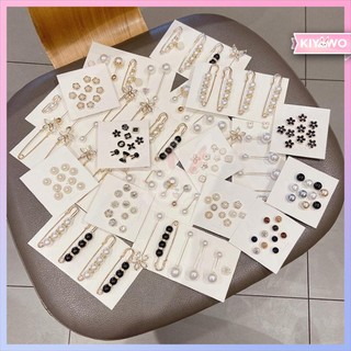 KIYOWO Peniti Bros Hijab Baju Celana Motif Mutiara Besar Kecil Emas Gaya Fashion Korea Import SS005