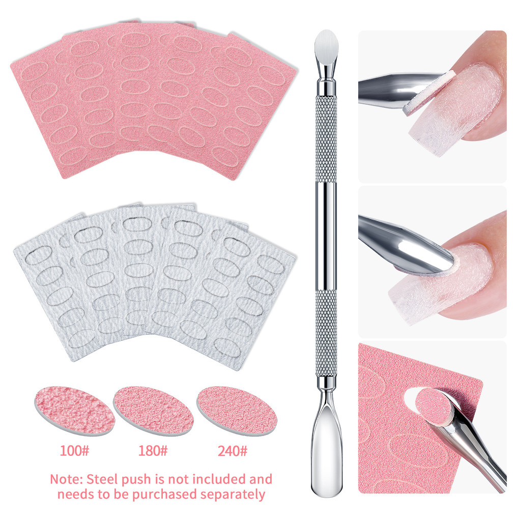5/10Sheep Nail Cuticle Pusher ชุดทรายมีกาวในตัว 100#180#240# เครื่องมือทําเล็บ