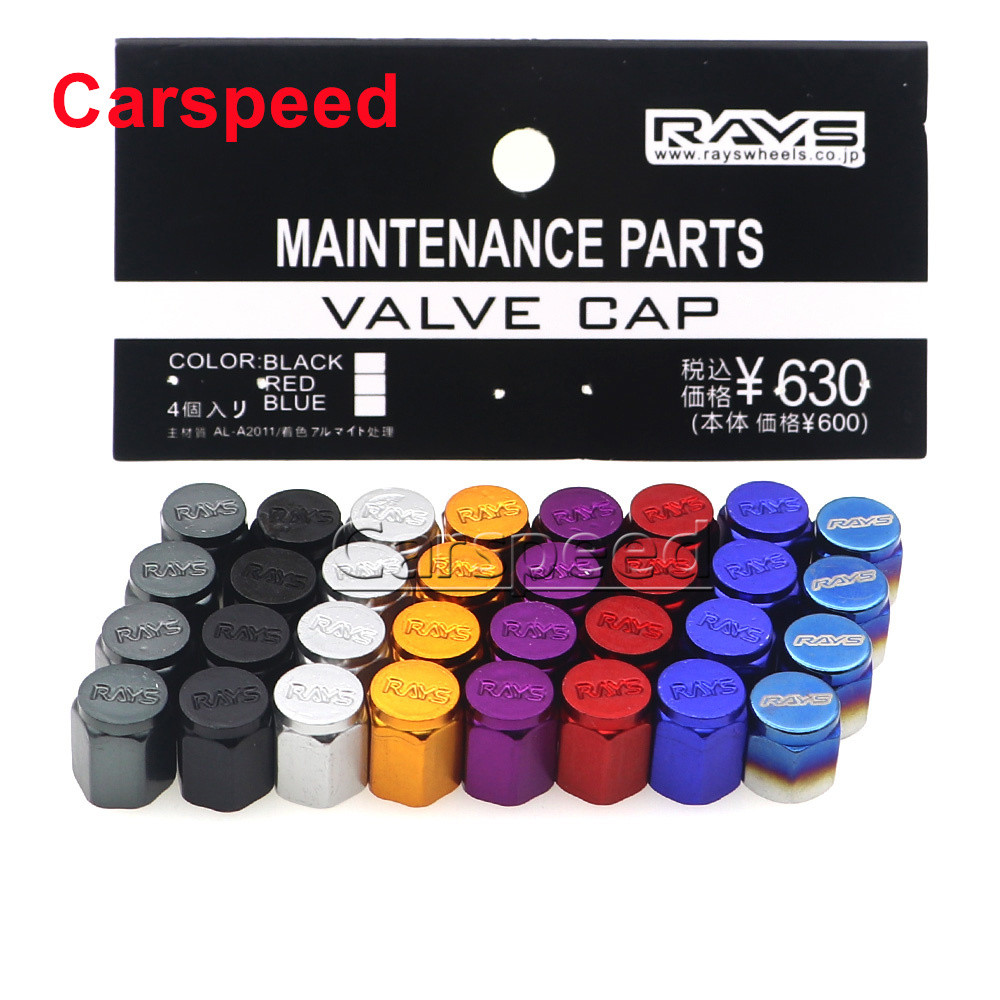 RAYS รถล้อยางวาล์ว Caps Air Dust Caps Tyre Rim Stem ครอบคลุมอลูมิเนียมกันน้ํารถจัดแต่งทรงผม Decor อุปกรณ์เสริมอัตโนมัติ