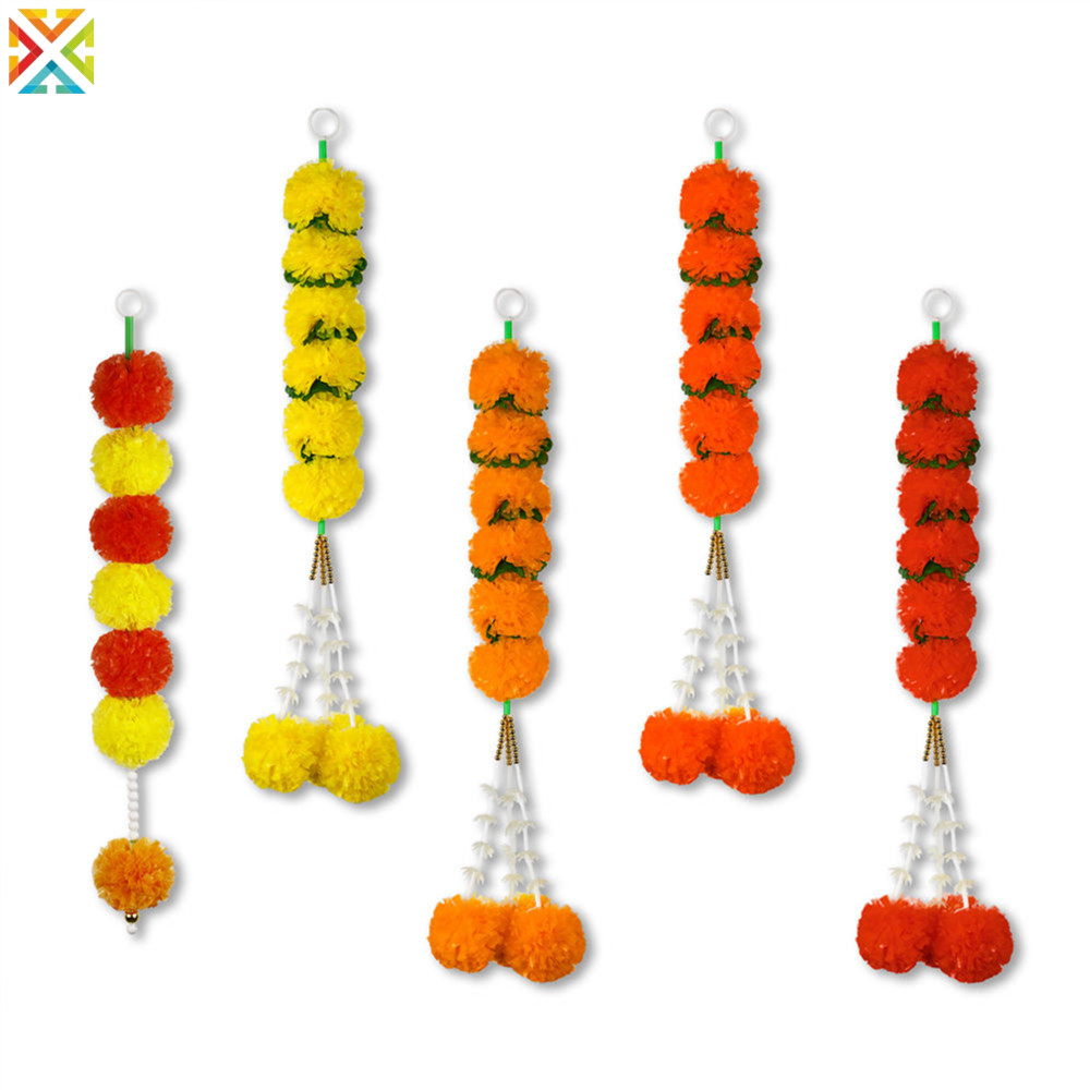 วันแบบดั้งเดิมของ Dead Decor พลาสติก Party Decor สีสัน Vibrant Diwali พวงหรีดสําหรับเทศกาลอินเดีย Di