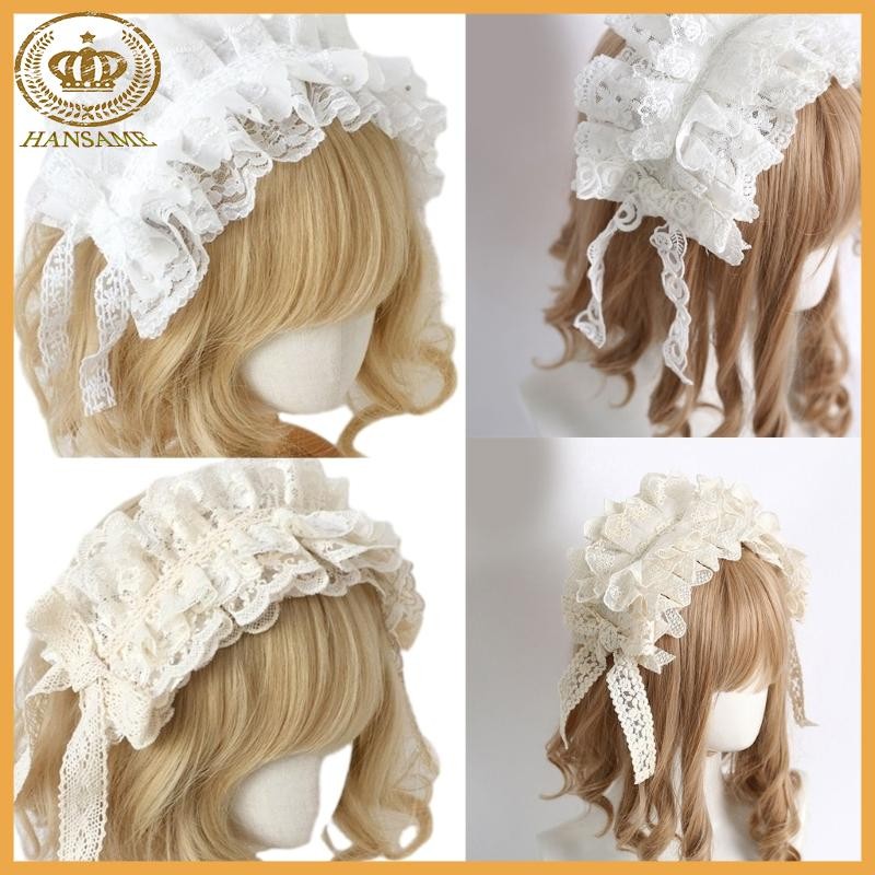 HAN คอสเพลย์เครื่องแต่งกายลูกไม้ Hairband สไตล์ฝรั่งเศส Headpiece อุปกรณ์จัดแต่งทรงผม Lady