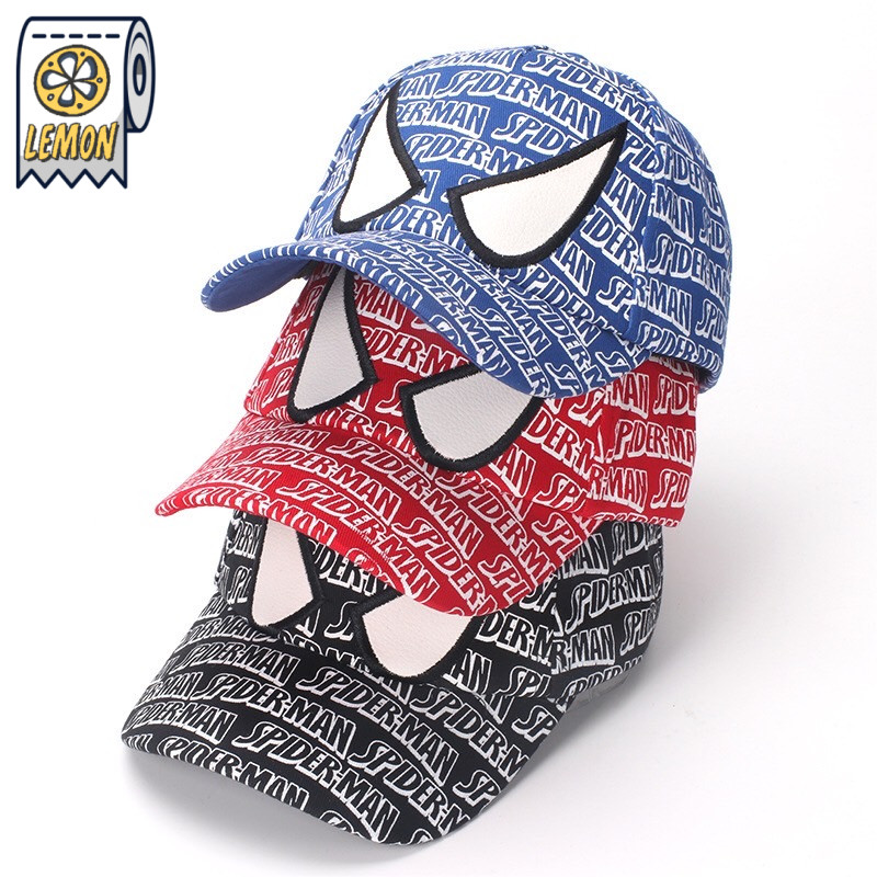 หมวกแก๊ปเด็กหมวกฮิปฮอปลาย Spiderman(ลายๆ) รูปแบบน่ารักผู้ชายผู้หญิงแบบใหม่2022