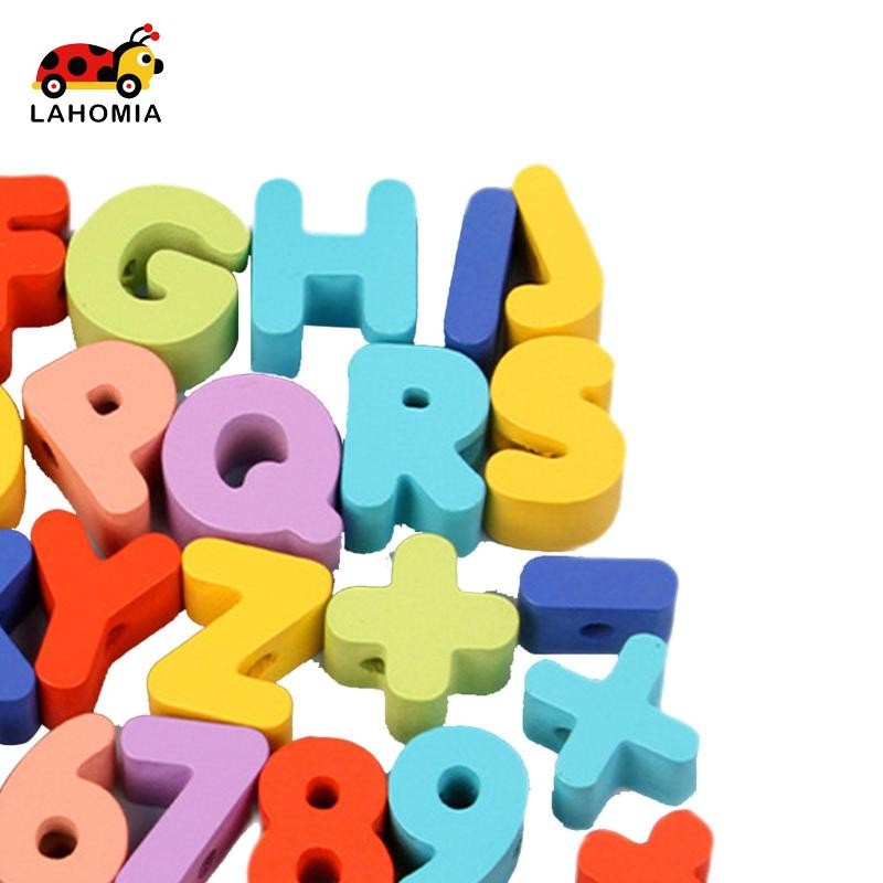 ลาโฮเมีย ลูกปัดไม้ของเล่นเกลียวไม้ของเล่นร้อยเชือกสําหรับเด็กเด็กวัยหัดเดินหญิง - รูปที่ 6