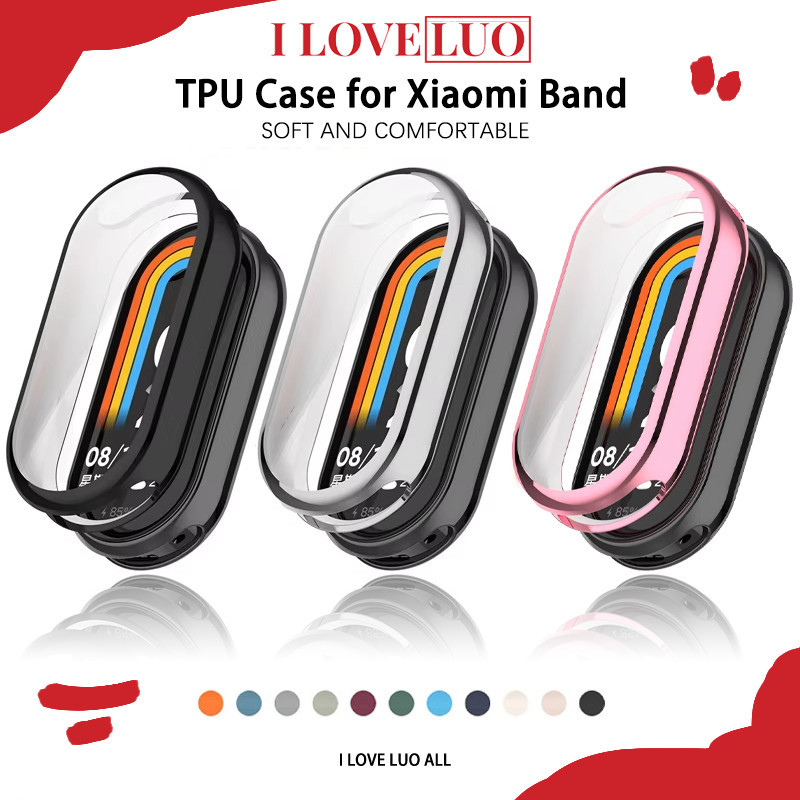 กรณี TPU พร้อมฟิล์ม for Xiaomi Mi Smart Band 9 NFC อุปกรณ์ปกป้องหน้าจออ่อนฝาครอบกันชนอุปกรณ์เสริม for Xiaomi Mi Band 9