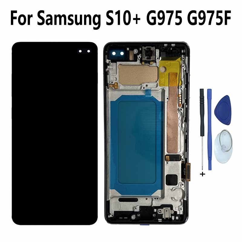 สำหรับ Samsung S10+ G975 G975F จอแสดงผล LCD หน้าจอสัมผัส ชุดประกอบดิจิไทเซอร์ สำหรับ Samsung S10 Plu