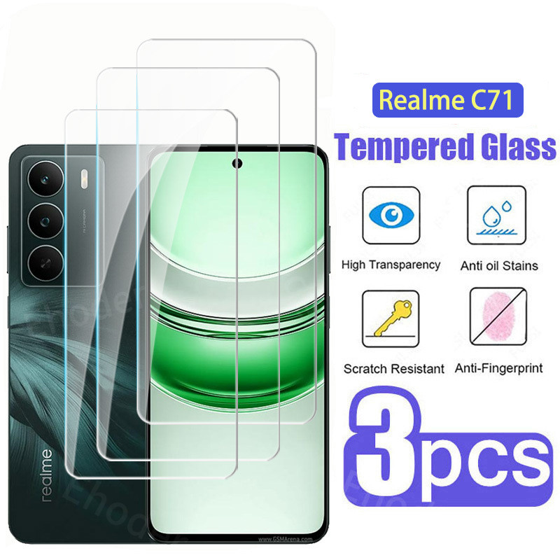 1-3 ชิ้นกระจกนิรภัยสําหรับ Realme C71 C73 4G 5G 2025 ป้องกันหน้าจอสําหรับ RealmeC71 RealmeC73 C 71 R