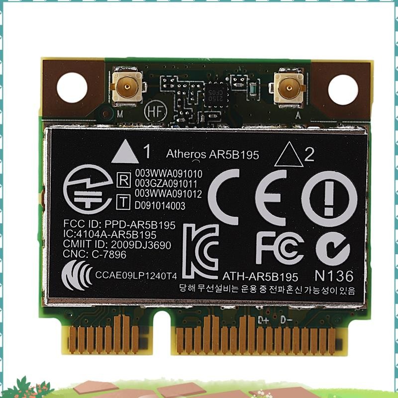 AR9285 AR5B195 150M+BT3.0 การ์ดไร้สาย PCI-E ขนาดเล็กครึ่ง SPS:593127-001 592775-001 สําหรับ 430 431 