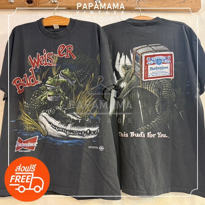 [ BUDWEISER ] This Bud's For You Bio Washed tag Changes USA เสื้อวินเทจ เสื้อโฆษณา ตำนาน papamama vintage shirt