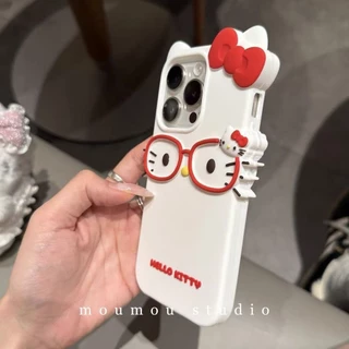 ไม่สนิท❤แว่นตาสามมิติ KT Cat 4S เคสโทรศัพท์ 5se ซิลิโคน 678plus น่ารัก 16Pro อินเทรนด์15141312P เคสโทรศัพท์พิเศษสําหรับ iPhone 6/6splus/7/8/plus/x/xs/11/12/13/14/15/16/17/pro/max/plus/promax