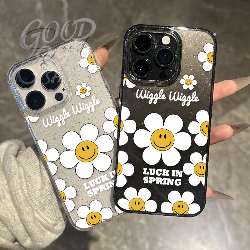 เคส iPhone 16 Pro Max ใสแวววาวด้วย TPU นุ่มสีสันสดใส พร้อมลายดอกทานตะวันสีรุ้งสุดน่ารัก เข้ากันได้กับ iP 15 Pro 12 11.