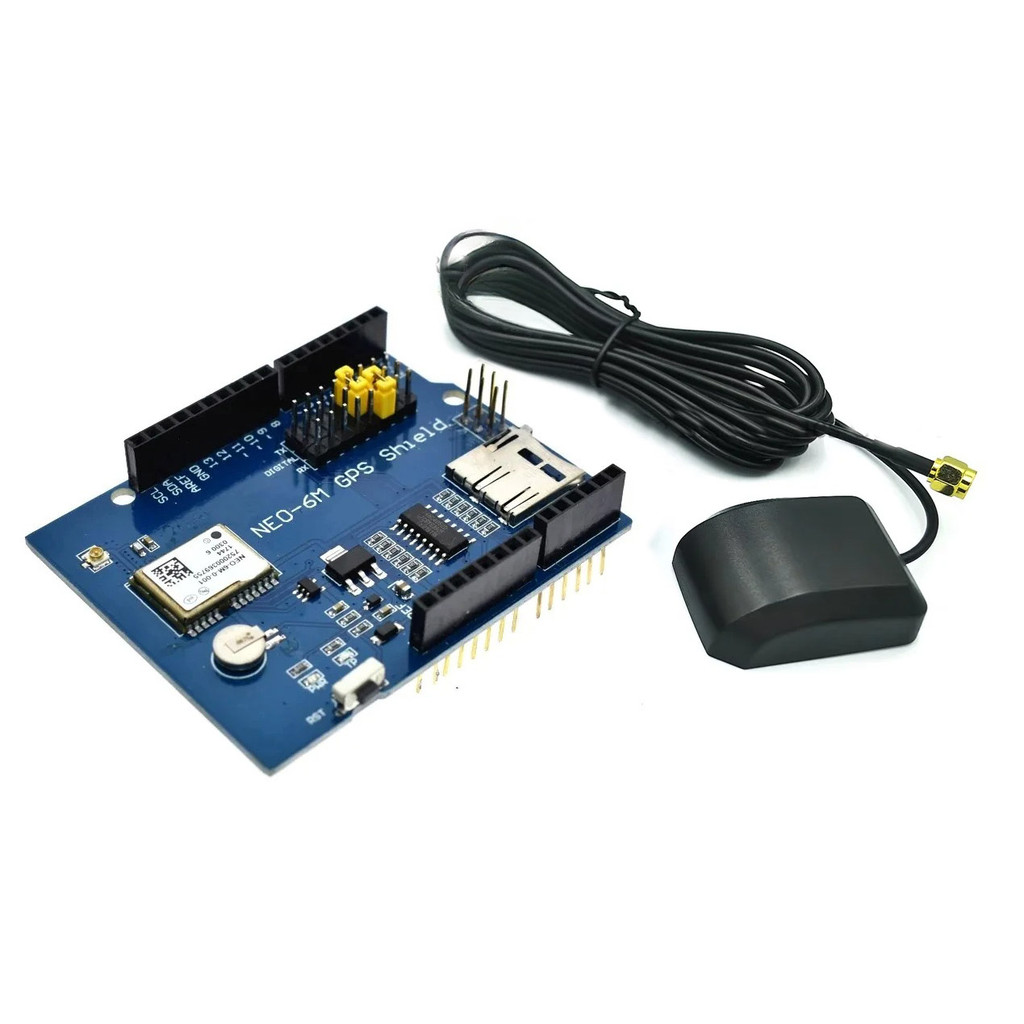 NEO-6M GPS SHIELD GPS การบันทึกการขยายบอร์ดโมดูล GPS พร้อมช่องเสียบการ์ด SD เสาอากาศสําหรับ UNO R3 O