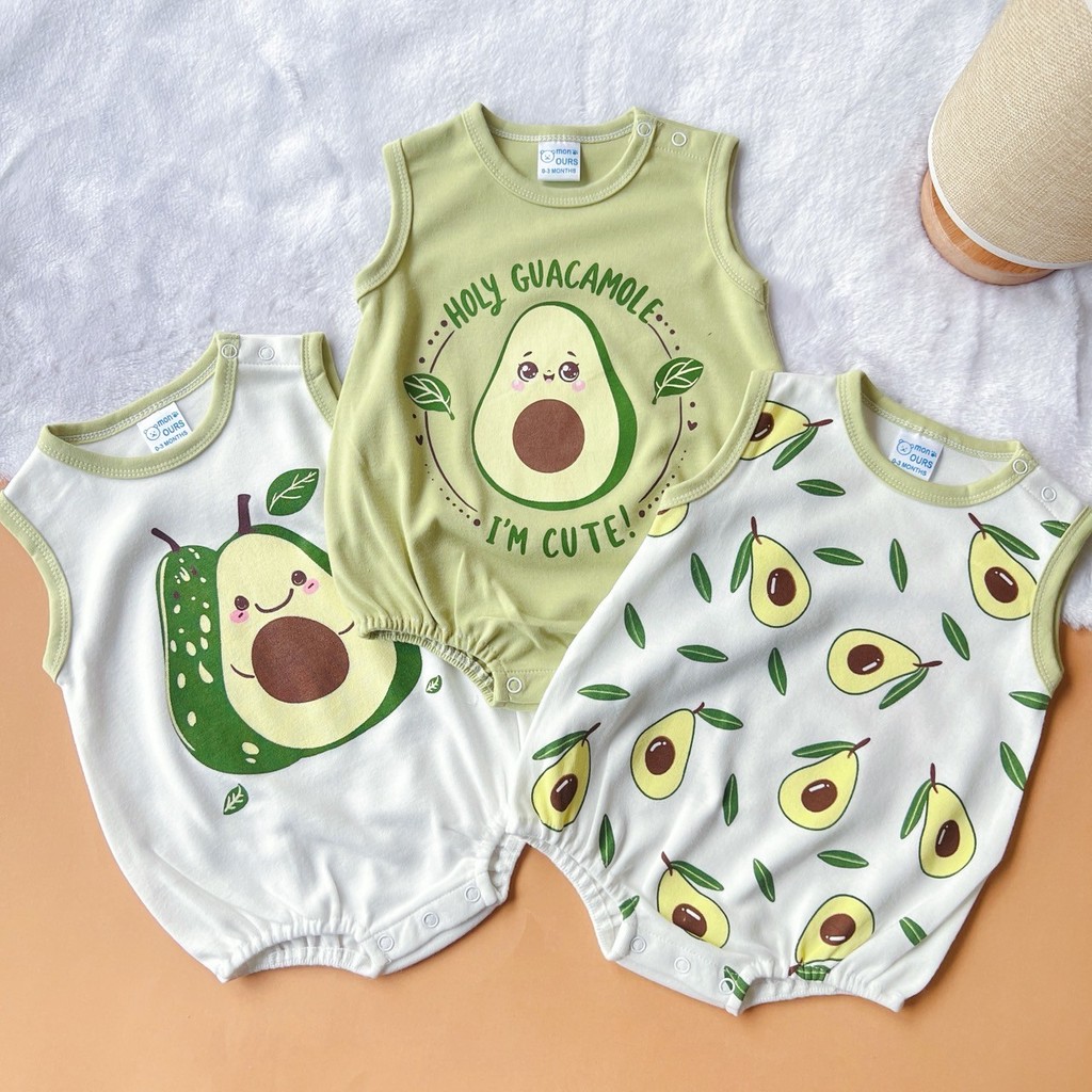 Lux Children B153 ชุดบอดี้สูทเด็กอ่อน 1เซตได้ 3ชุด ผ้าคอตตอน นุ่ม ใส่สบาย