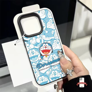 แฟชั่นเต็มจอภาพอะนิเมะโดราเอมอน เคสเข้ากันได้กับ IPhone 17 air XR 15 13 12 11 14 16 Pro Max XS 16 14 15 Plus X