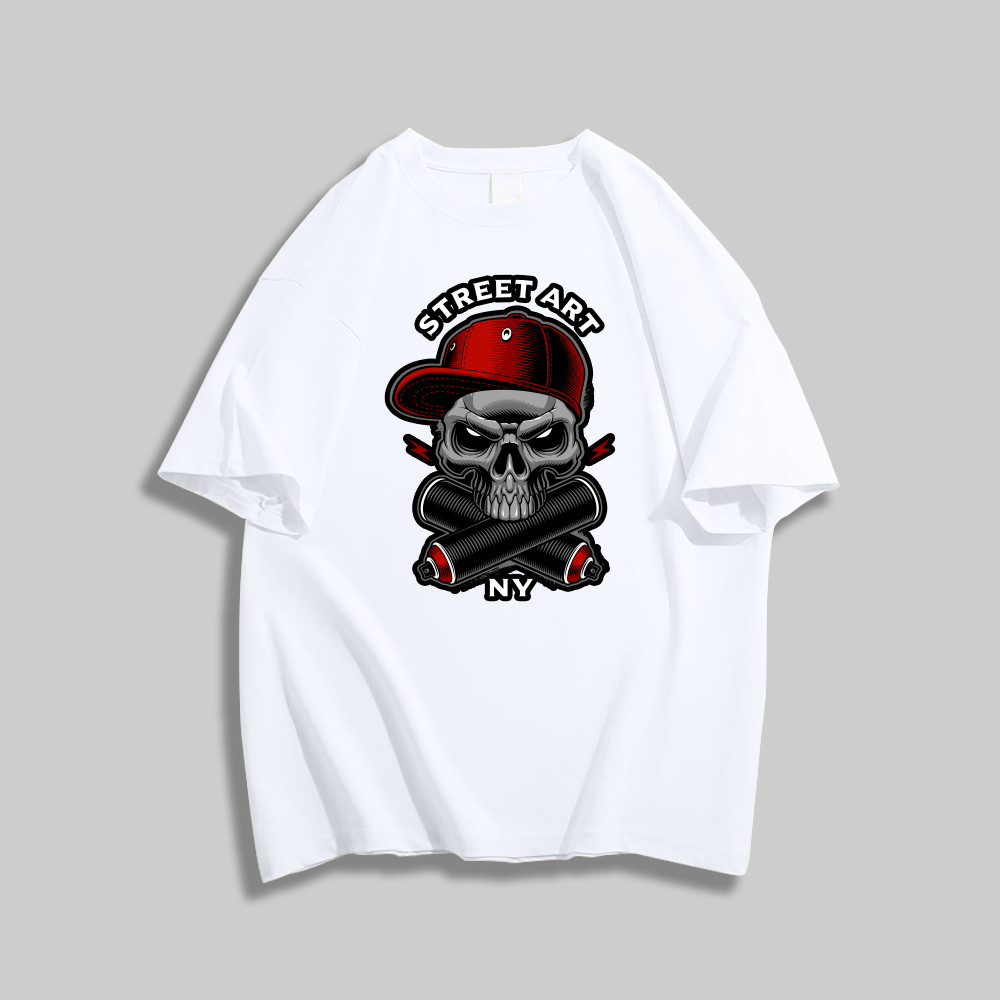 Local Dispatch Mens Skull Gothic Basketball Anime T-Shirt - Mens Plus Cotton Manga Tee