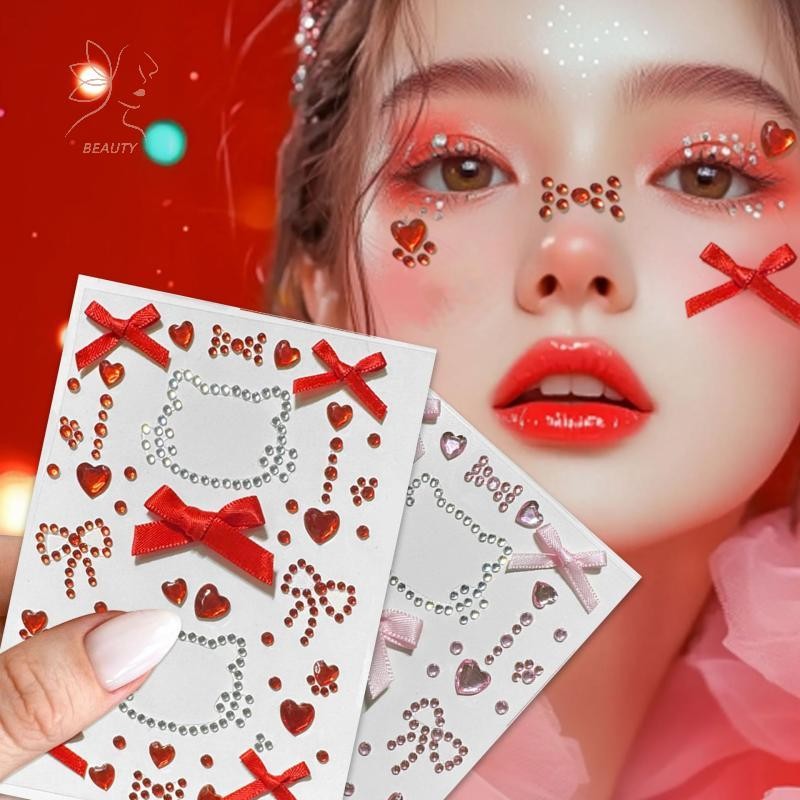 [maybeauty] Hello Kitty สติกเกอร์หน้าผีเสื้อ Pearl รอยสักชั่วคราวกันน้ำ Glitter และอายแชADOW สําหรับเทศกาลแต่งหน้า {TH}