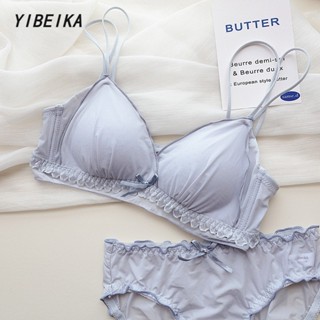 ชุดชุดชั้นในลูกไม้ฝรั่งเศสชุดชั้นในบางไร้สายรวบรวมสามเหลี่ยม…
