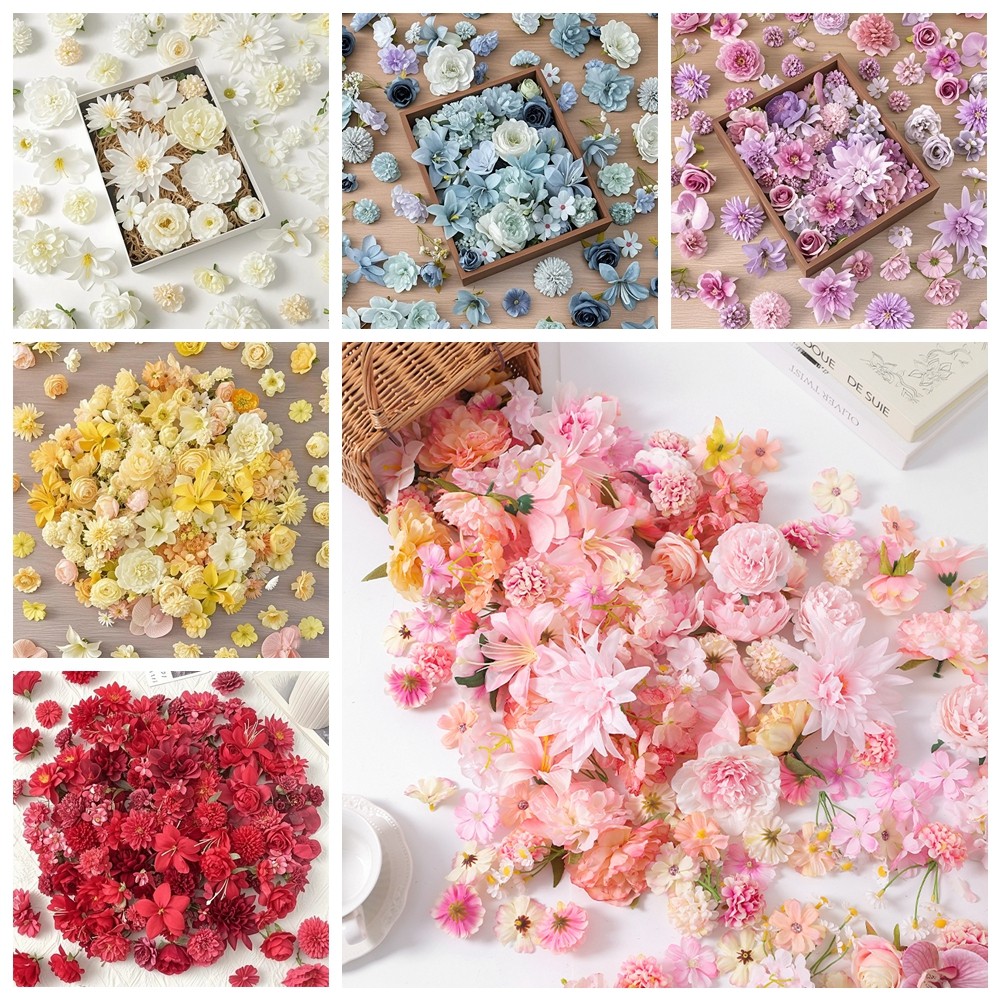 ชุดดอกไม้ประดิษฐ์ 20/50 ชิ้น ไฮเดรนเยียดอกกุหลาบเดซี่ หลายสี สําหรับเค้ก หมวกตกแต่งผนัง งานแต่งงาน DIY