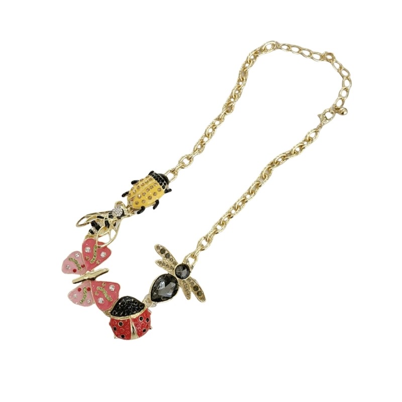 CH Handcrafted แมลงธีมจี้สร้อยคอ Retro Y2K เครื่องประดับแฟชั่นอุปกรณ์เสริม