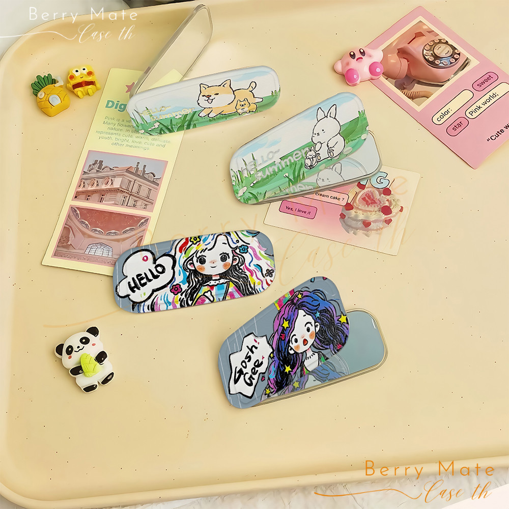 ขาตั้งติดเคสมือถือ ลายน่ารักสาวสวย พร้อมกระจก ใช้กับเคสโทรศัพท์หลายรุ่นได้ ที่วางติดคั้งง่าย สะดวกการวางโทรศัพท์ในแนวนอน