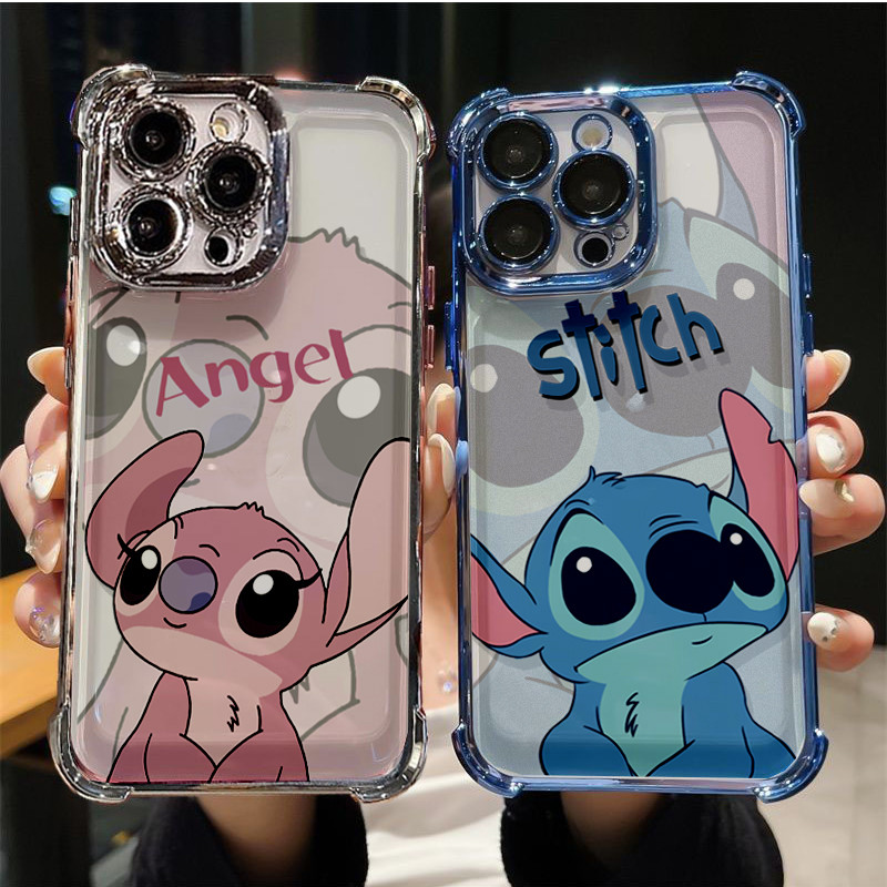 น่ารักStitchเคสโทรศัพท์สําหรับVIVO V25 PRO V50 V40 LITE Y27 Y03 Y04 Y29 Y28S Y18 Y02S Y36 Y77E T1 PRO 5G Y78 Plus V23 PRO Y33T V30 Anti-FallชุบถุงลมนิรภัยDisney
