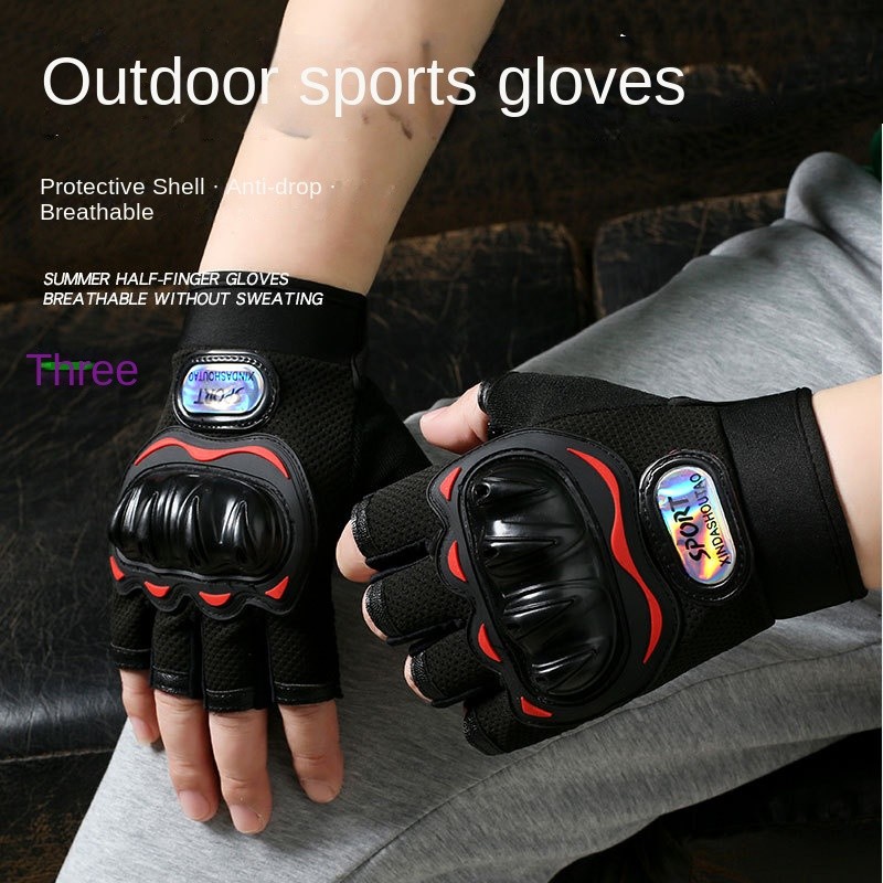 【Ready Stock】 Motorcycle Riding Gloves Men's Half Finger Summer Motorcycle Equipment Fitness Protect