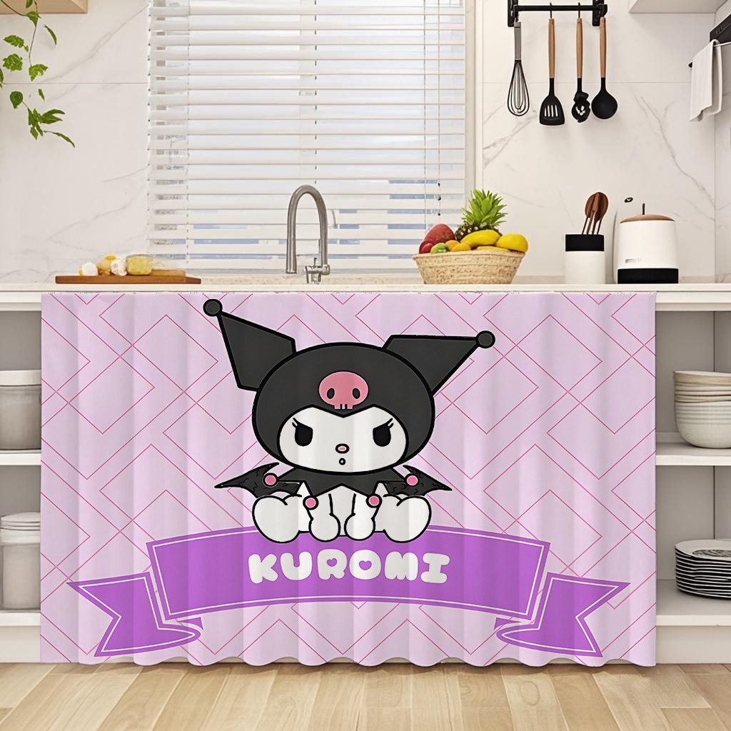 ผ้าม่านตู้พิมพ์ลายคุโรมิ-ปรับขนาดได้ (70x50ซม.ถึง140x80ซม.), Pocket Rod & Magic Tape Design,ผ้านุ่มหนามีรูปแบบที่ทนต่อการซีดจาง