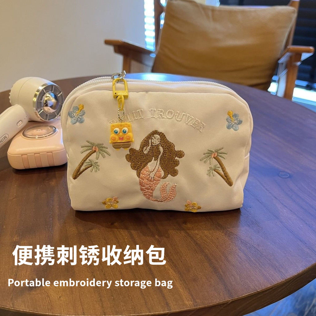 กระเป๋าเก็บของปักแบบพกพา/น่ารัก/กระเป๋าแต่งหน้าผ้าออกซ์ฟอร์ด/เหมาะสำหรับเก็บลิปสติก เงินทอน ฯลฯ กระเป๋าเก็บของพกพา-473