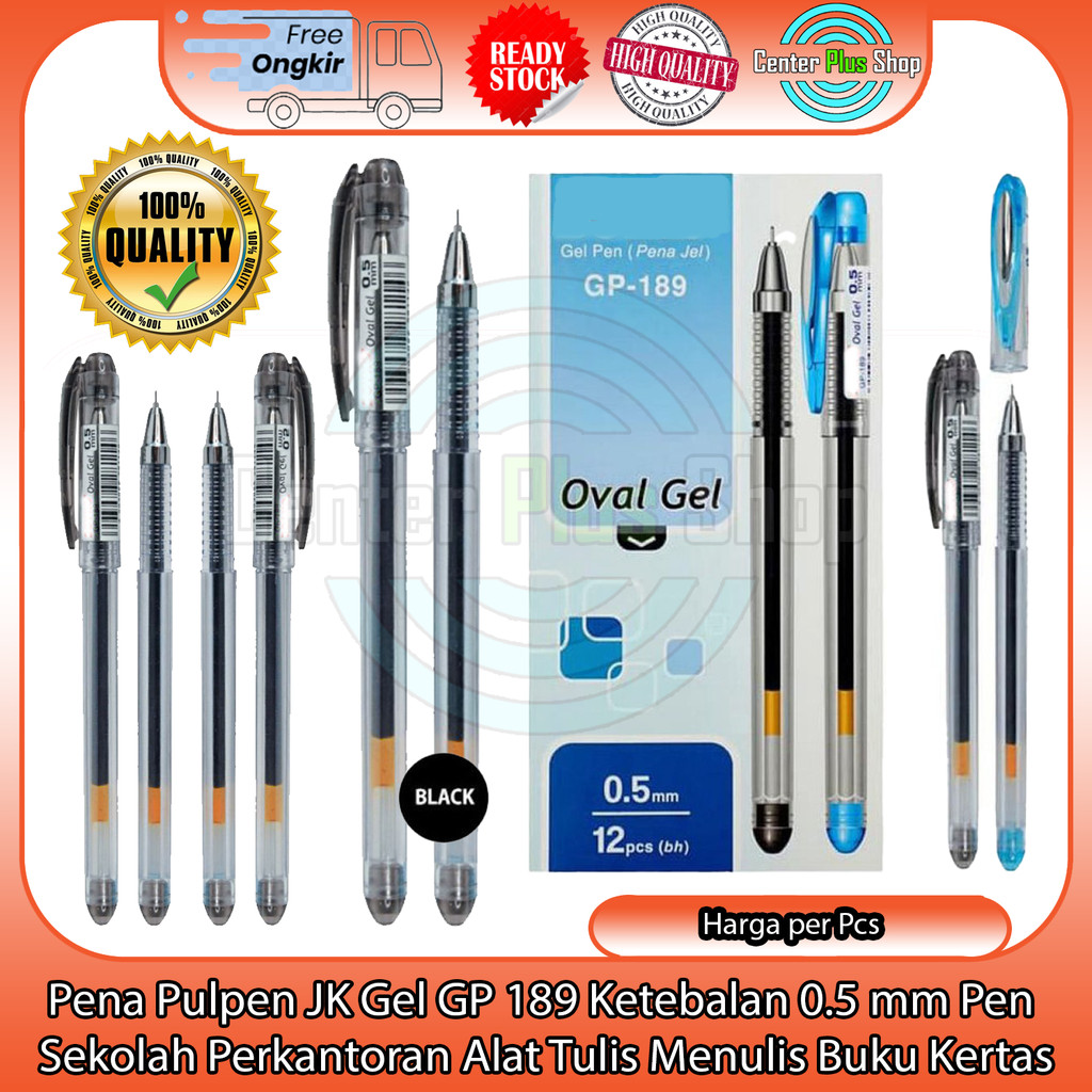 JK ปากกาลูกลื่น GP 189 0.5 มม.ปากกาสีดําสีดําสีดํารายการ Blue School Office เครื่องเขียนหนังสือหน้าก
