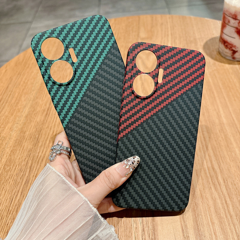 สําหรับ Xiaomi Redmi Turbo 4 Pro POCO F7 กรณี ELVEV Ultra-thin คาร์บอนไฟเบอร์ลาย Texture Matte Hard Light Cover