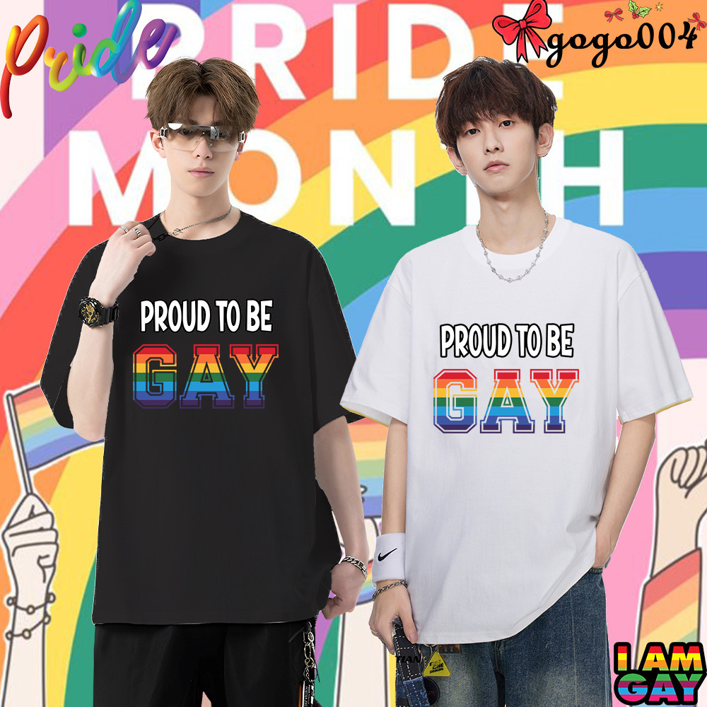 🔥HOT SALE🔥 Bangkok Pride Month Gay Lesbian Rainbow ‘‘Born This Way’’ ผ้าCotton LGBTQ T-shirt
