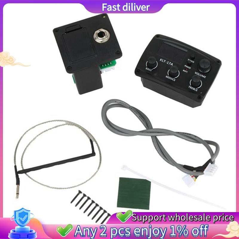 กีต้าร์โปร่ง EQ Preamp พร้อมจูนเนอร์ Procedding ดิจิตอล 3 Band EQ Equalizer พร้อมจูนเนอร์กีตาร์ Pick