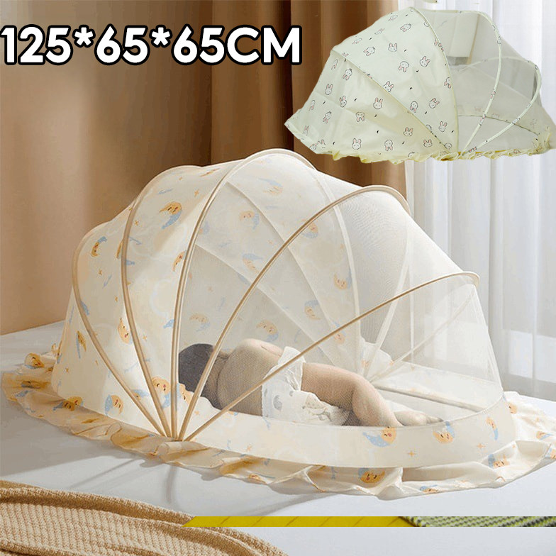 COD มุ้งครอบกันยุงแบบพกพา  มุ้งกันยุงสำหรับเด็กมีม่านบังแสง มุ้งพับได้ มีที่บังแสง ป้องกัน 360°