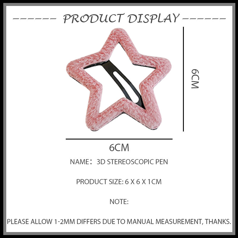 กิ๊บ BB ขนนุ่ม กิ๊บติดผมรูปดาวห้าแฉก กิ๊บติดผมสีลูกกวาด กิ๊บติดผมรูปสาวน้อยน่ารักสดใส - รูปที่ 7