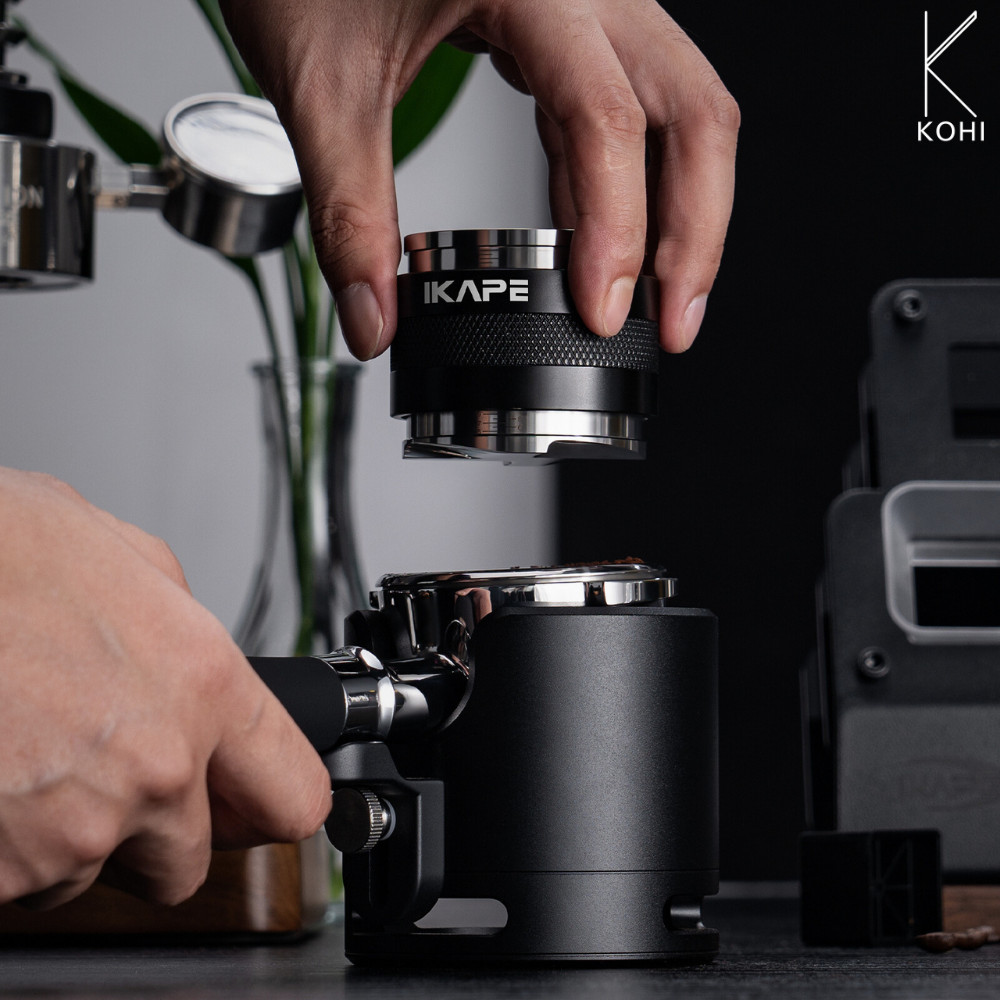 IKAPE 2 in 1 Coffee Tamper & จําหน่ายอุปกรณ์แบบปรับได้เครื่องมือเอสเปรสโซที่ใช้งานได้จริงสองในหนึ่งเ