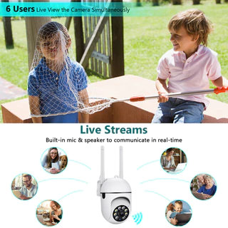 ฟรกล้องวงจรปิด CCTV V380 Pro กันน้ำกลางแจ้ง เชื่อมต่อโทรศัพท์ กล้องวงจรปิดระยะไกล HD Dual Lens 4 ไฟสว่าง