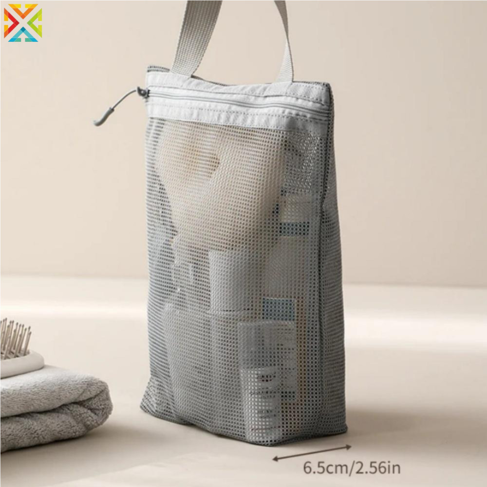 Portable Shower Organizer Hanging Makeup Bag Quick-Drying กระเป๋าถือน้ําหนักเบาสําหรับอุปกรณ์อาบน้ําวันหยุดผู้ชาย ราคา ถูกที่สุด ดีลบีเคเค แกลเลอรีภาพที่ 6