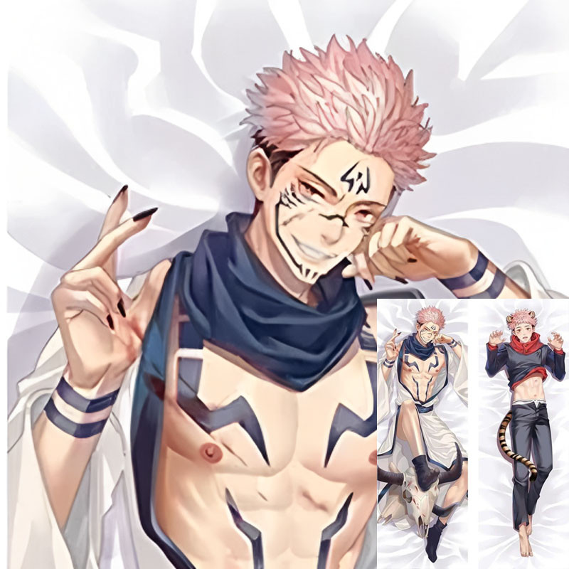 อะนิเมะหมอน Jujutsu Kaisen Gojo Satoru Dakimakura หมอน Peachskin หมอนพิมพ์สองด้าน