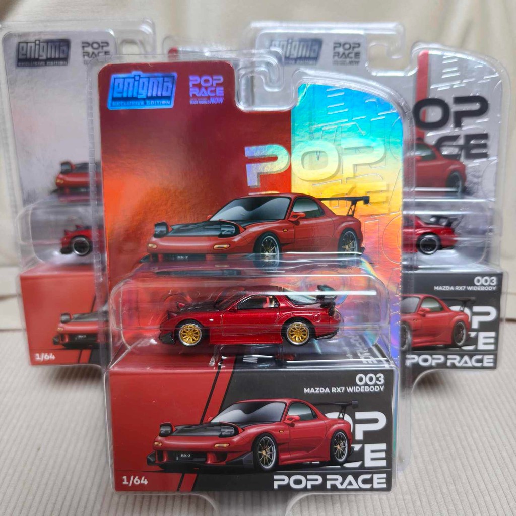 【พร้อมส่ง】pop race rx7、poprace 1/64 โมเดลรถอัลลอย