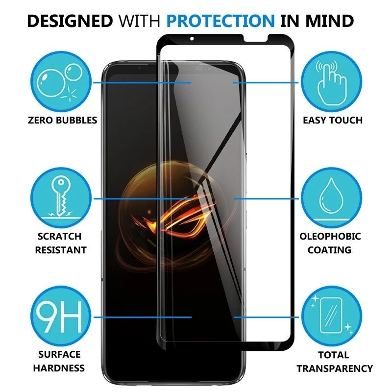 กันรอย ฟิล์มกระจก rog8 rog9 rog7 rog5 rog6 rog3 rog5s ฟิล์มกระจกด้าน rog phone 9 8 7 5 6 3 5s pro FE