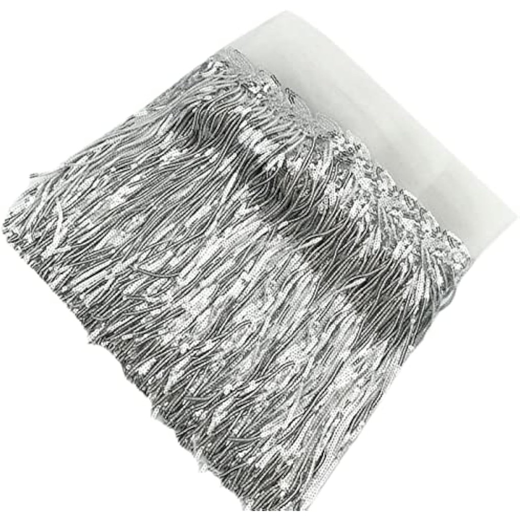 1 หลา Sparkly เลื่อมพู่ริบบิ้น Sequins Fringe Trim Spangle Paillette ผ้าลูกไม้สําหรับเย็บผ้า, Home Decor Party Dress Stage เครื่องแต่งกาย Embellishment ราคา ถูกที่สุด ดีลบีเคเค แกลเลอรีภาพที่ 2