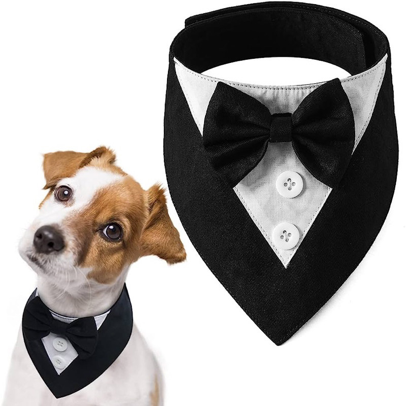 NEW Tuxedo Dog Cat Bandana - Tuxedo Bandana (เล็ก) PREMIUM