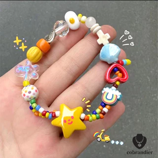 CODส่งเร็ว⚡สร้อยข้อมือ กําไลข้อมือ ประดับลูกปัด รูปดาวน่ารัก สีสันสดใส เครื่องประดับแฟชั่น มิตรภาพ ของขวัญ