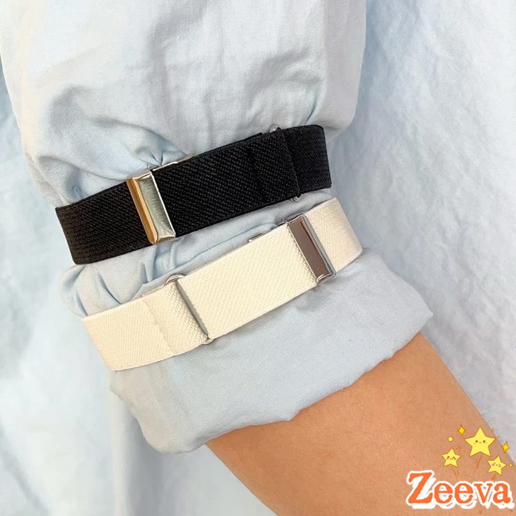 1คู่ สายรัดแขนเสื้อยืดหยุ่น สายรัดแขนเสื้อ กันลื่นของผ้า ปรับได้  Elastic Armband