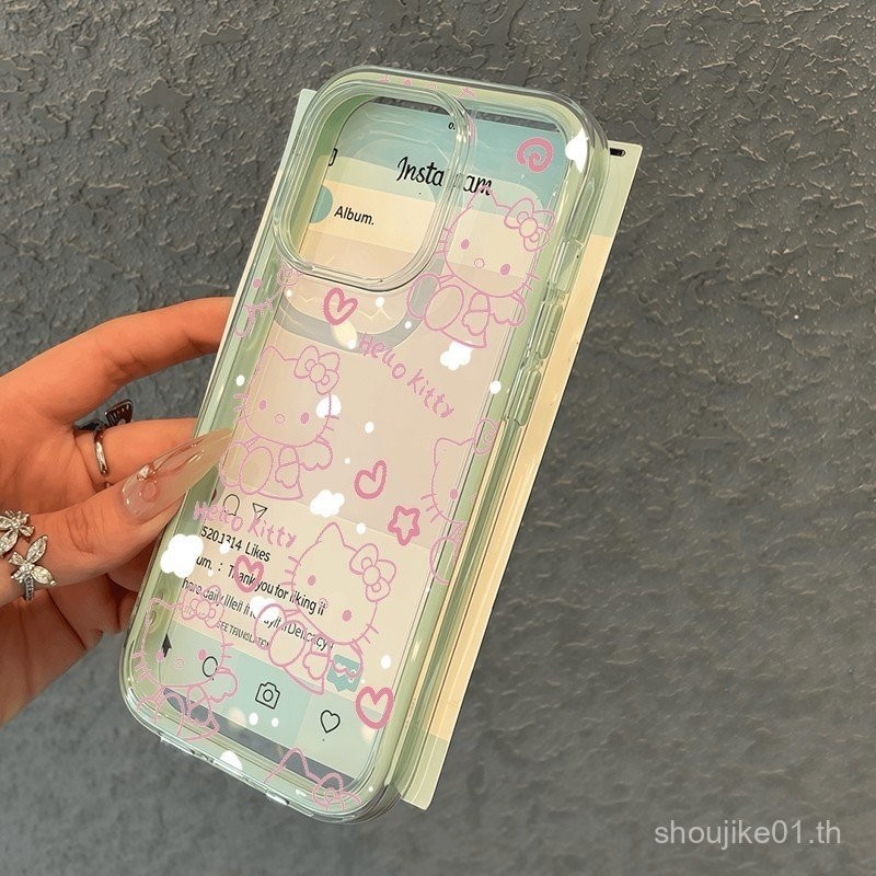 เคสโทรศัพท์ลายแมวนางฟ้าสองสีสำหรับ iPhone 11 12 13 14 15 16 Series 12PRO 13PRO 14PRO 15PRO 16PRO MAX