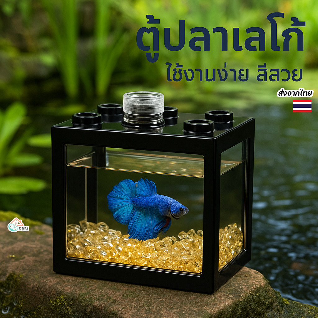 ตู้ปลากัดเลโก้ DIY จิ๋วสวย แต่งไฟได้ เลี้ยงปลากัด กุ้งแคระ หอยทากจิ๋ว เหมาะกับทุกบ้านและคอนโด